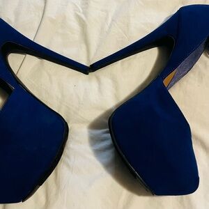 JustFab Cobalt Blue Platform High Heel Pumps